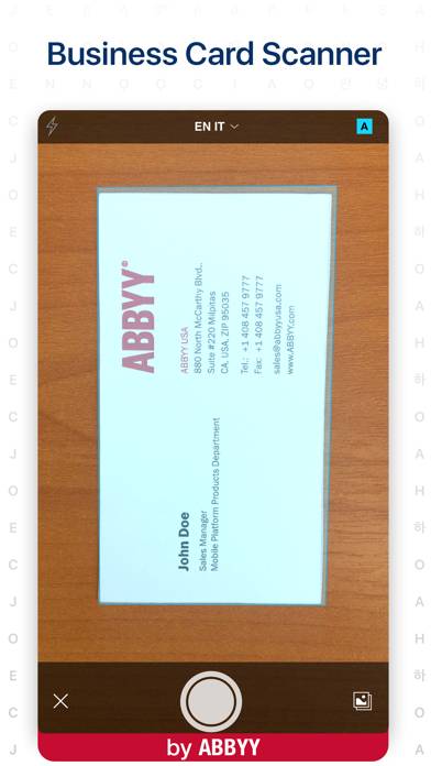 ABBYY Business Card Reader Pro App screenshot #1