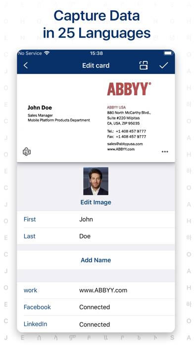 ABBYY Business Card Reader Pro App screenshot #2