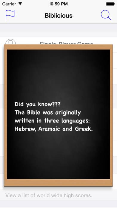 Biblicious Bible Trivia game screenshot