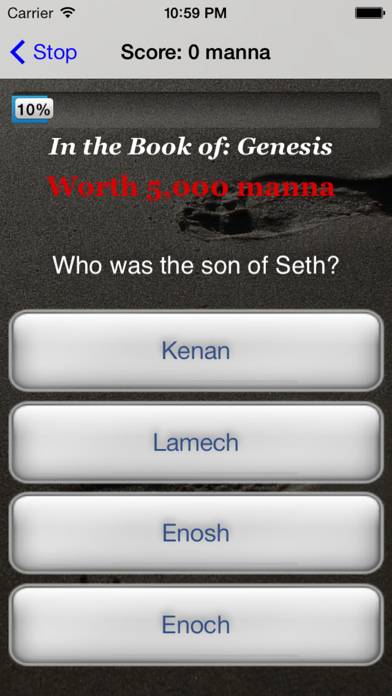 Biblicious Bible Trivia game screenshot