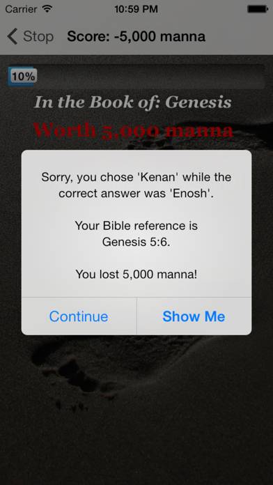 Biblicious Bible Trivia game screenshot