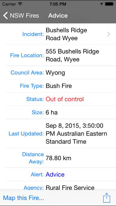 NSW Fires Schermata dell'app #3