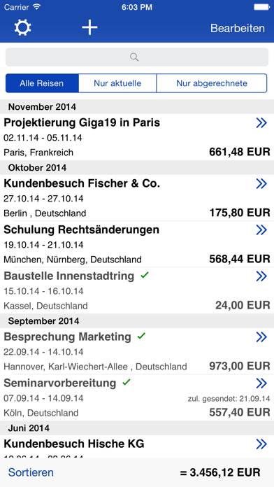 Reisekosten App screenshot #1