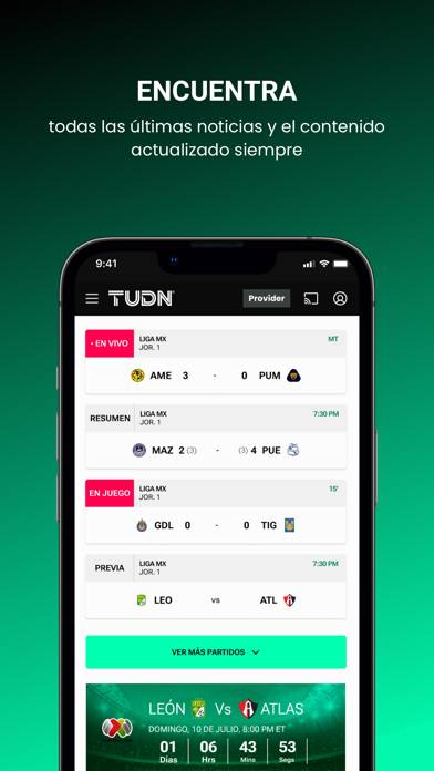 TUDN: TU Deportes Network Captura de pantalla de la aplicación #3