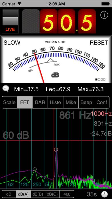 SPLnFFT Noise Meter App-Screenshot #2