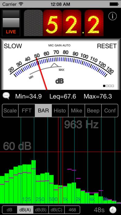 SPLnFFT Noise Meter Schermata dell'app #3
