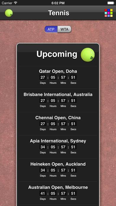 Tennis Matches App screenshot #1