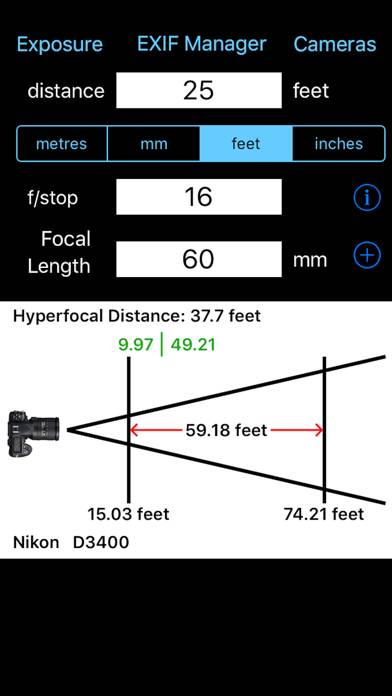 Depth Of Field Calculator captura de pantalla