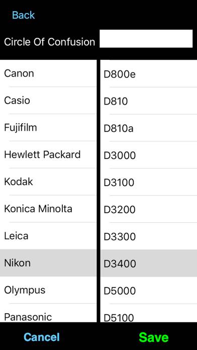 Depth Of Field Calculator App screenshot #2