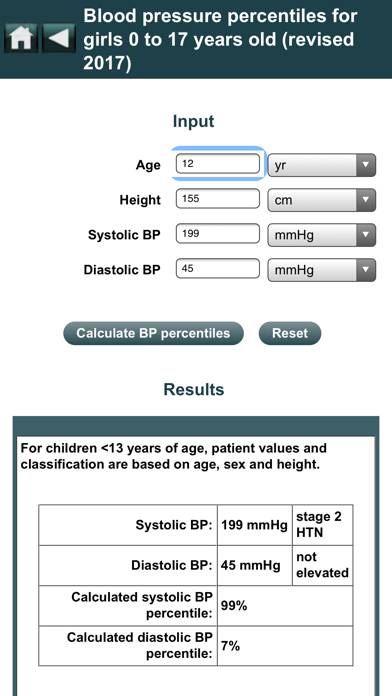 EBMcalc Pediatrics Schermata dell'app