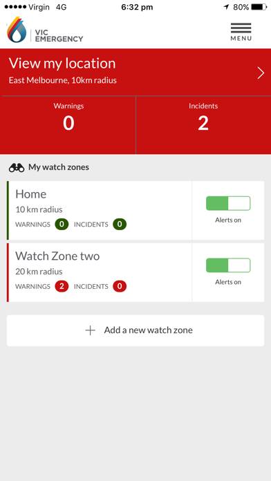 VicEmergency skärmdump