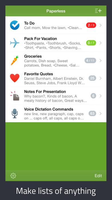 Paperless: Lists plus Checklists App screenshot #1
