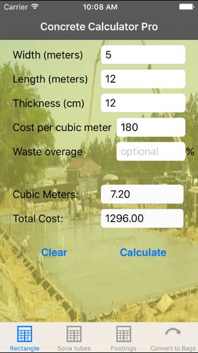 Concrete Calculator Pro Metric captura de pantalla