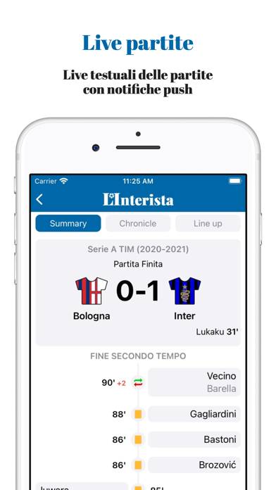 L'Interista Schermata dell'app