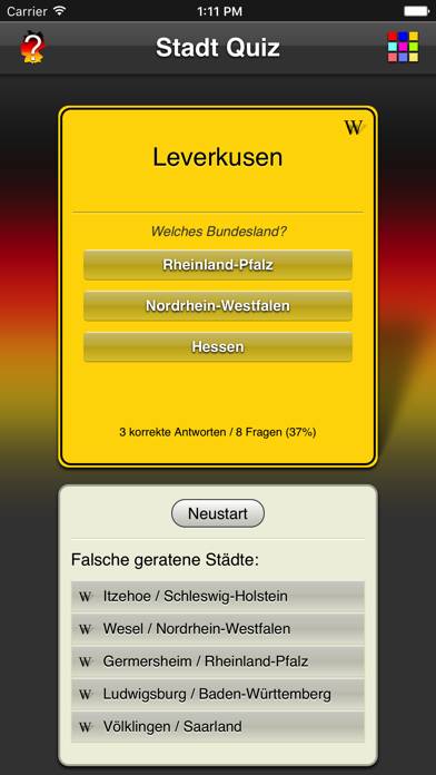 City Quiz Germany Bildschirmfoto