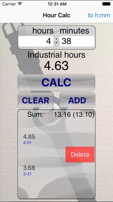 Hour Calc App-Screenshot #3