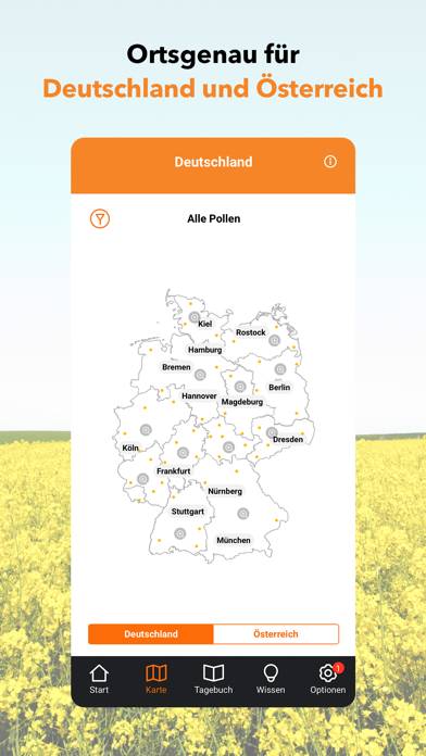 Ratiopharm Pollen-Radar App-Screenshot