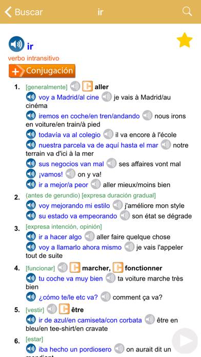 Dictionnaire Français-Espagnol Captura de pantalla de la aplicación #2