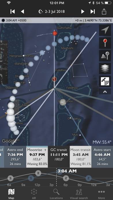 The Photographer's Ephemeris Captura de pantalla de la aplicación