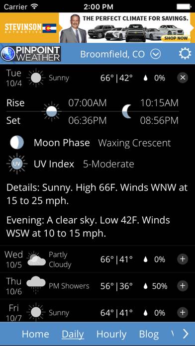 Pinpoint Weather App screenshot