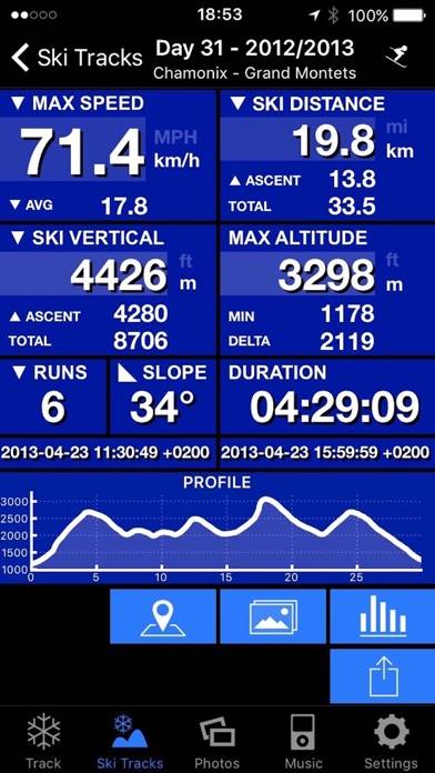 Ski Tracks Lite Captura de pantalla de la aplicación #3