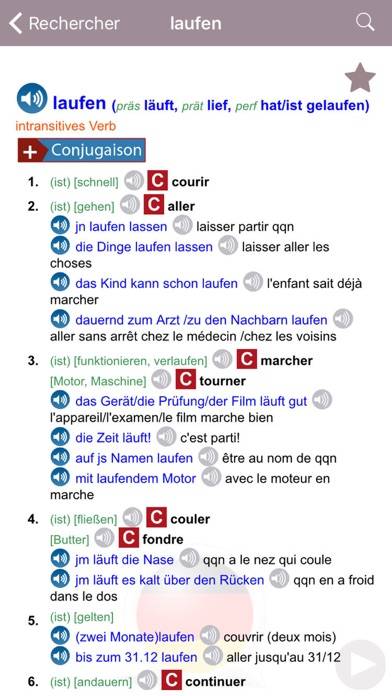 Dictionnaire Français/Allemand Capture d'écran de l'application #2