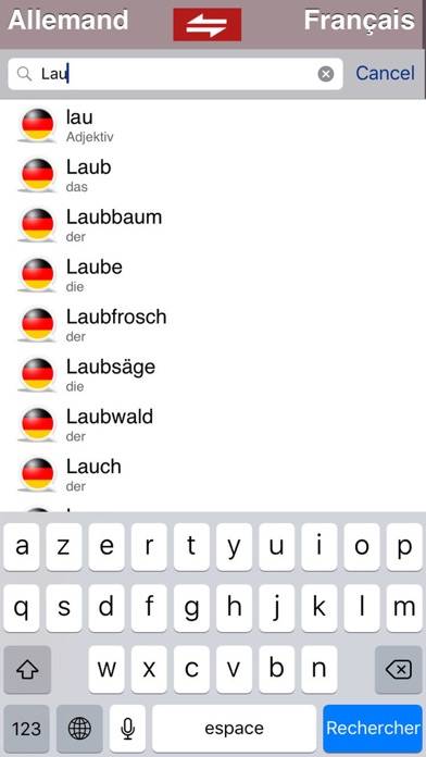 Dictionnaire Français/Allemand App screenshot #3