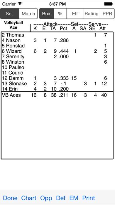 Volleyball Ace Stats App screenshot