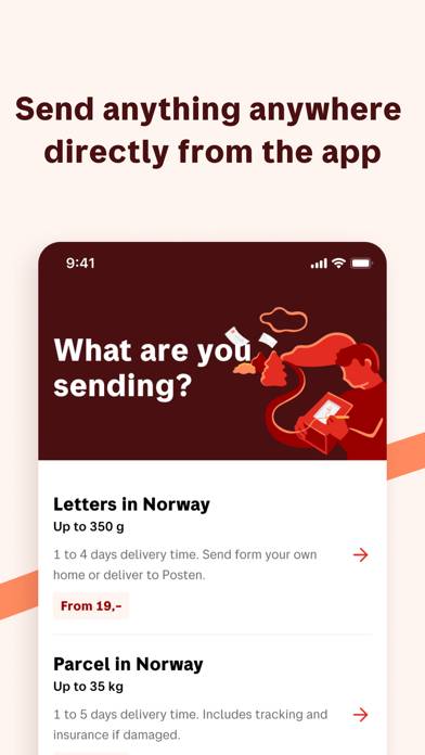 Posten App skärmdump