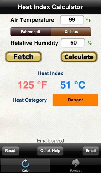 Heat Index & Heat Category App screenshot