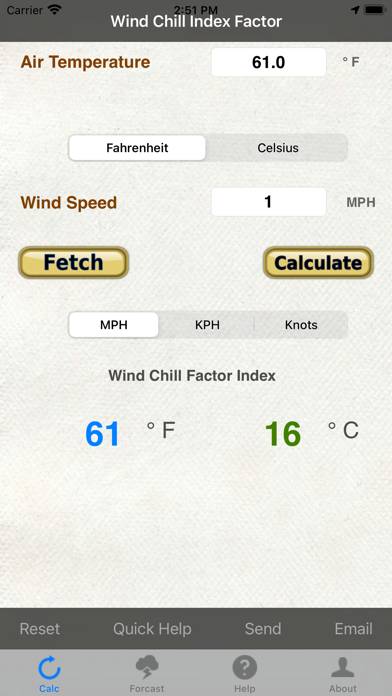 Wind Chill & Wind Speed App screenshot #1