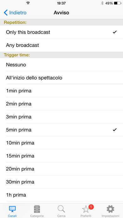 Italian TV Schedule App screenshot #4