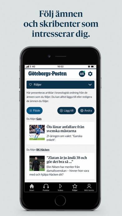Göteborgs-Posten App skärmdump #3