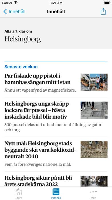 Helsingborgs Dagblad App screenshot