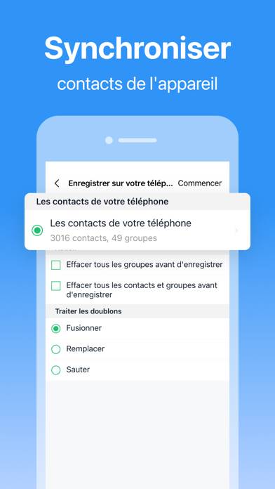 SA Contactos Captura de pantalla de la aplicación