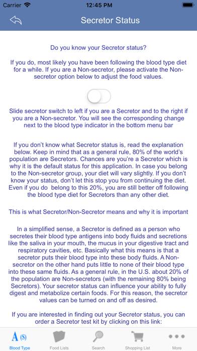 Blood Type Diet App screenshot #2
