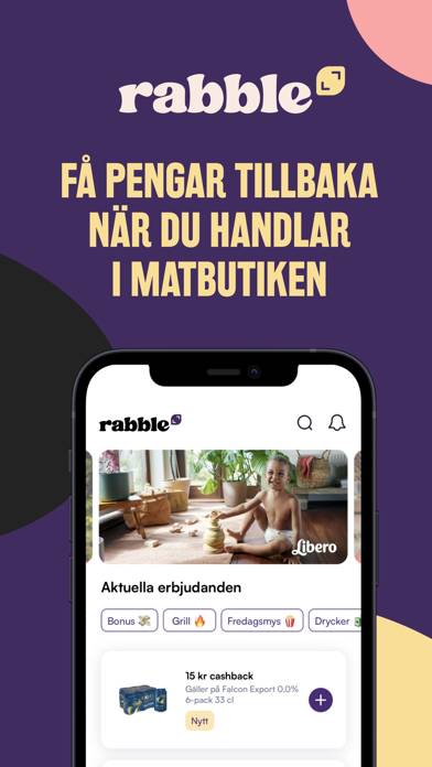 Rabble Cashback App skärmdump