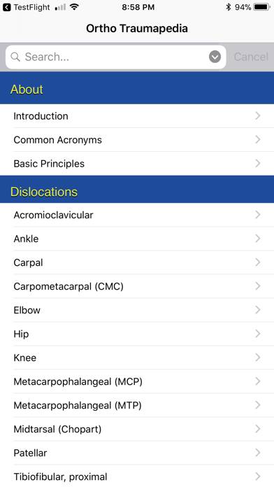 Ortho Traumapedia Captura de pantalla de la aplicación #2