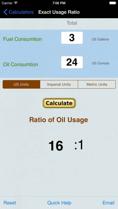 Gas Oil Mixture Ratio App-Screenshot #3