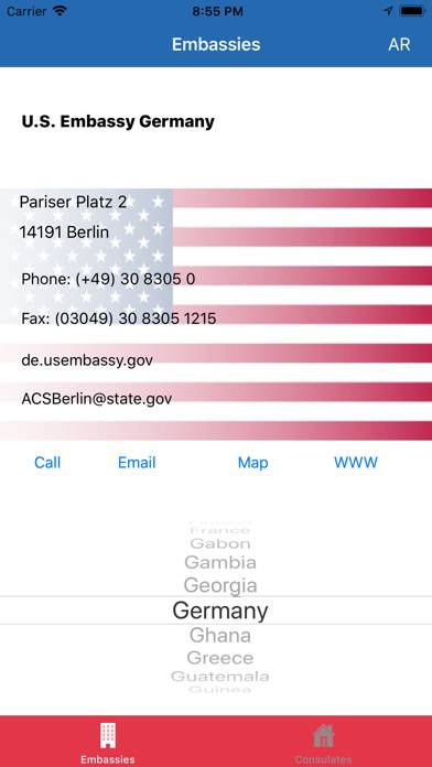 USA Embassies & Consulates screenshot