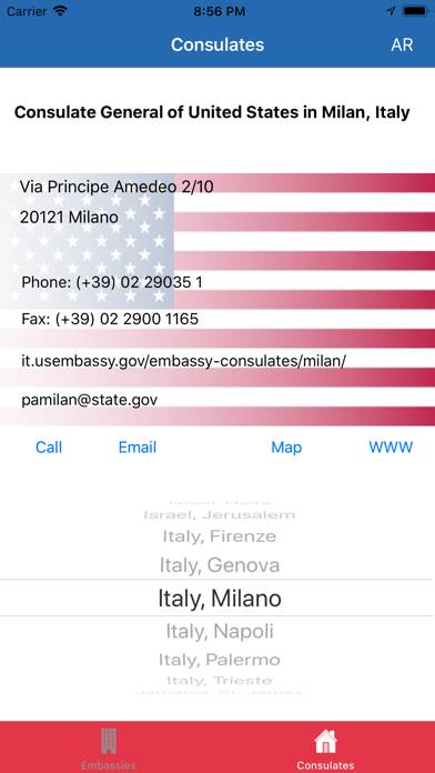 USA Embassies & Consulates App screenshot