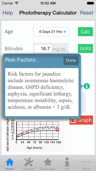 Phototherapy Calculator App screenshot