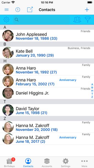 BirthdaysPro HD App screenshot #4