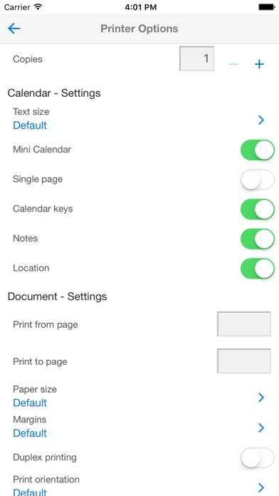CalPrint for iPhone Captura de pantalla de la aplicación #2