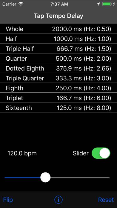 Tap Delay & Tempo Calculator App screenshot #4