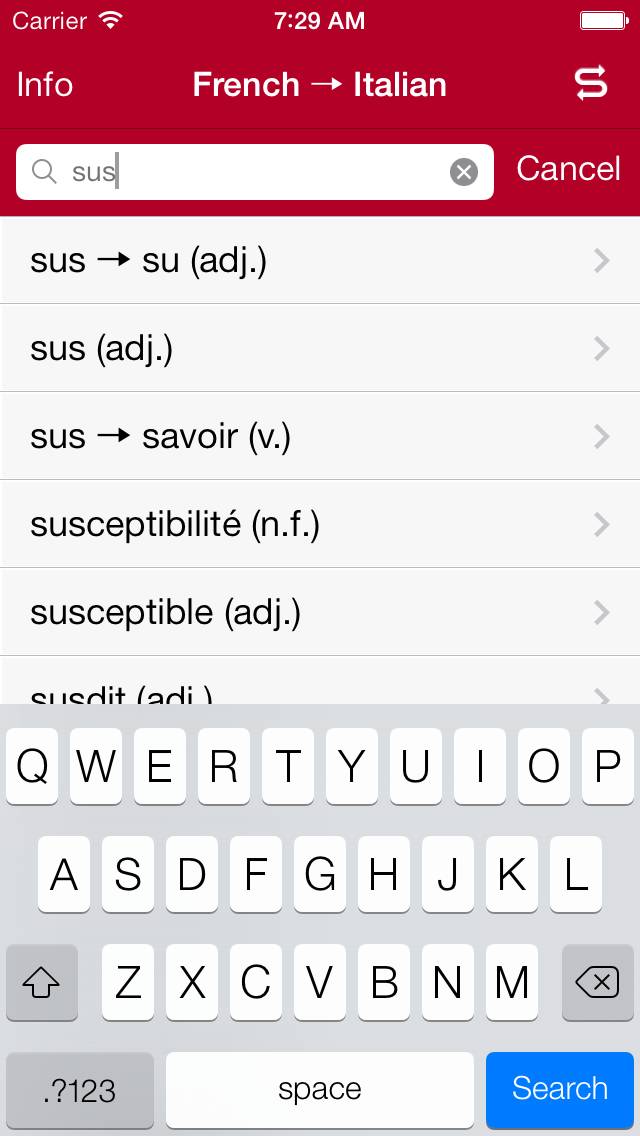 Accio: French-Italian App screenshot #1