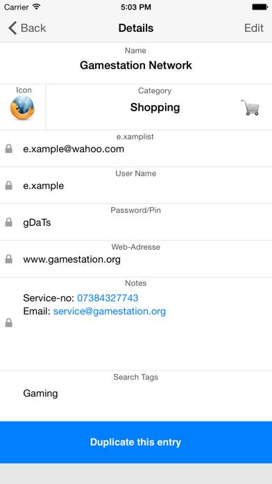Passwords & Pins App screenshot #3
