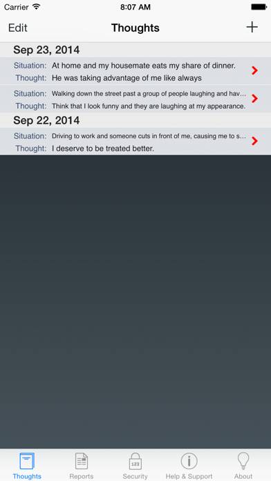 Thought Diary Pro App screenshot