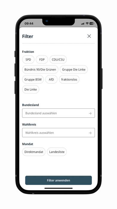 Deutscher Bundestag App-Screenshot