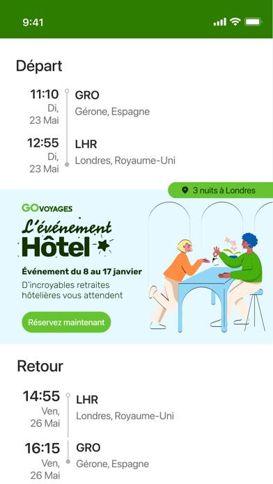 Go Voyages: Vols Pas Chers Capture d'écran de l'application #2